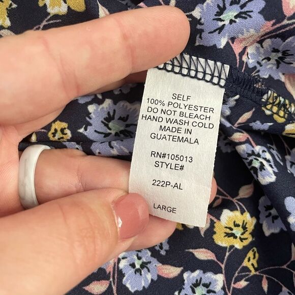 Andree Blue Floral Of The Shoulder Blouse L - Picture 10 of 10